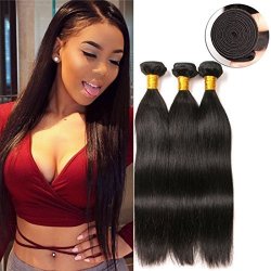 Brazilian Straight Hair Bundles Silky Wave Virgin Remy Hair Extensions 9A Sew In Bleached Knots Deals Wet And Wavy Brazilian Hair Bundles Prime Medium