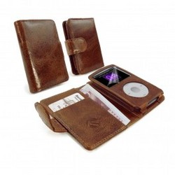 Tuff-Luv Vintage Genuine Leather Wallet Case Cover For Apple iPod Classic
