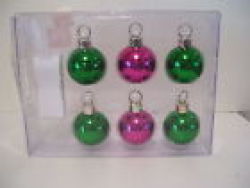 Place Card Holders - Pink & Green Baubles 6 Pieces