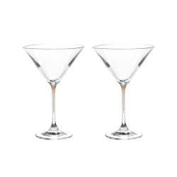 Cocktail Glass Set Chestnut Stem La Perla