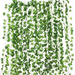12 Pack Each 82 Inch Artificial Greenery Fake Hanging Vine Plants Leaf Garland Hanging For Wedding Party Garden Outdoor Greenery Office Wall Decoration