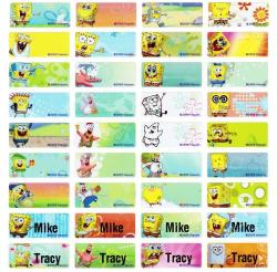 Spongebob Cartoon Name Labels Name Stickers 100 Pcs Small