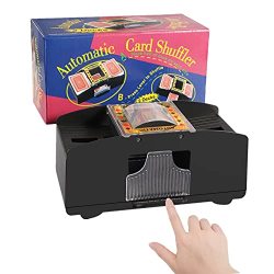 Aluobd Automatic Card Shuffler 1-2 Deck Electric Playing Card Shuffler Classic Poker Shuffler For Family Party Travel Card Game