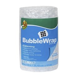 Duck Brand Bubble Wrap Cushioning Large Bubbles 12 Inches X 15 Feet Single Roll 1304499