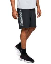 Men's Ua Woven Graphic Wordmark Shorts - Black Zinc Gray XS