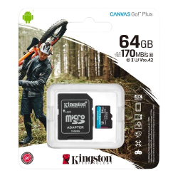 Kingston Canvas Go Plus 64GB Microsd Memory Card SDCG3 64GB