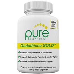 GLUTATHIONE S-acetyl Gold - 60 Vegetarian Capsules Enteric Coated 200MG Per Capsule - 2 Month Supply Patented Acetylated Emothion Supports