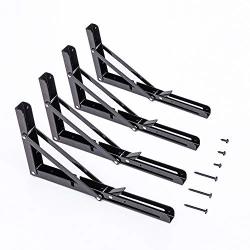 Home Master Hardware 12 In Heavy Duty Folding Shelf Brackets Wall Mounted Collapsible Foldable Shelf Bracket For Table Work Bench Space Saving Diy Bracket 4 Pack