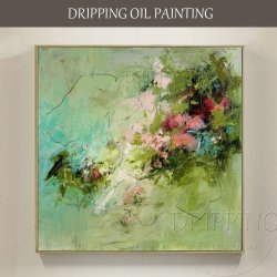 TOP Artist Hand-painted High Quality Fine Art Wall Abstract Decor Painting Wall Art Abstract Green