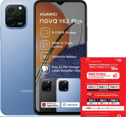 Huawei Nova Y62Plus 128GB Sapphire Blue Dual Sim with Vodacom Sim Card Pack