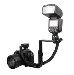 L-shaped Handheld Bracket 2 Hot Shoe For Flash Led Video Light Camcorder Mic