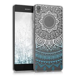 Kwmobile Crystal Tpu Silicone Case For Sony Xperia E5 In Indian Sun Blue White Transparent