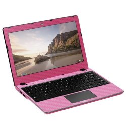 Skinomi Carbon Fiber Series Film Protector With Techskin Screen Protector For Acer Chromebook 11.6 C720 - Pink