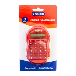 Marlin Pocket Calculator 8 Digit In Blister Card Pack Of 12
