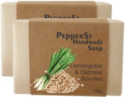 Handmade Glycerine Soap - Lemongrass & Oats 2 X 200G