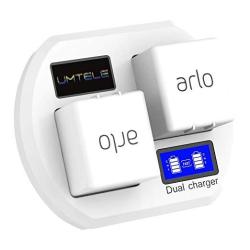 Fast Charging Station Compatible With Arlo Rechargeable Batteries Umtele Dual Charger Stand With Lcd Display Compatible For Arlo Security Light & Arlo Pro &