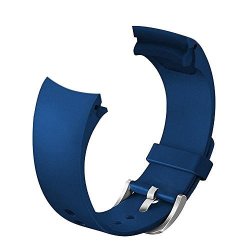 For Samsung Gear S2 Classic V-moro Beige Replacement Rubber Band For Gear S2 Classic Smart Watch SM-R732 R7320 R735 - Blue