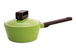 Neoflam New Products Aluminum Amethyst Coating Casting Powerful Non-stick One Handle Pot Cookware Pasta Pots Saucepan Green Width 18CM 7INCH