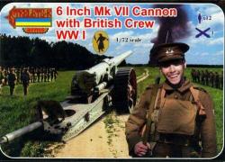 Strelets A001-1 72 6 Inch Mk Vii Cannon With British Crew Scale Model Kit