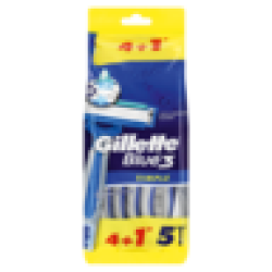 BLUE3 Simple Easy Grip Disposable Razor 5 Pack