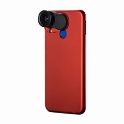 Protective Case & Wide Angle Macro Lenses For Huawei Nova 3E - Red