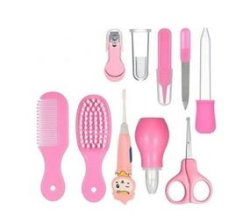 All In ONE10PCS Baby Grooming Healthcare Kit Infant Nursing Health Care Set - Pink