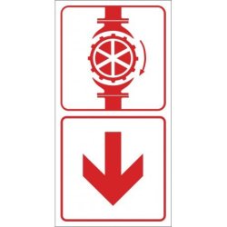 Sprinkler Stop Valve Combination Safety Sign With Direction