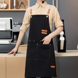 1PC Waterproof And Oil-proof Apron With Pockets - Hand Wipeable Apron For Women And Men - 27.5IN X 26.8IN - Stay Clean And Protected