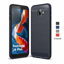 Samsung Galaxy J6 Plus Case Scl Samsung Galaxy J6 PLUS J6 PRIME J6+ Case Exquisite Series-carbon Fiber Design Protective Cover With Anti-scratch And Shock-absorption Technology-blue