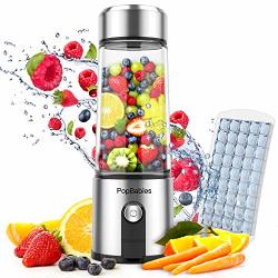 Portable Blender Glass Popbabies Smoothie Blender To Go Rechargeable USB Blender With Travel Wireless Personal Blender Protein Shaker 5200MAH 25+ Per Charge