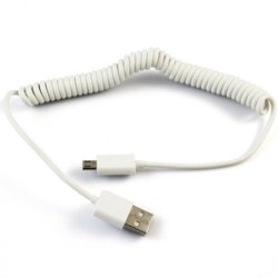 White Coiled Micro USB 2.0 Data Sync Cable Charging Power Wire For Amazon Kindle Kindle Dx Kindle Fire Kindle Fire HD 6 HD