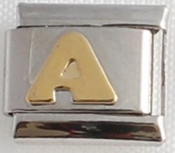 Italian Charm - Gold Plated Letter A