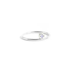 Tanzanite Dot Ring In Silver - XL