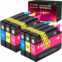 Tuobo 6 Color Compatbile Ink Cartridge Replacement For Hp 932XL High Yield 3 Black Compatible With Hp Officejet 6700 Hp Premium 6600 6100 7110 7610 7612 Printer