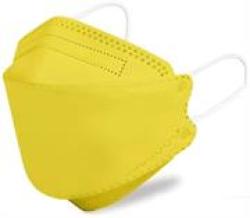 KF94 4 Layer Mask - 10PACK Yellow - 3D Design Large Space For Facial Grooming With An Elastic Strap Comfortable And Can Be