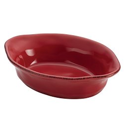 Meyer Rachael Ray Cucina Stoneware 12-OUNCE Oval Au Gratin Cranberry Red