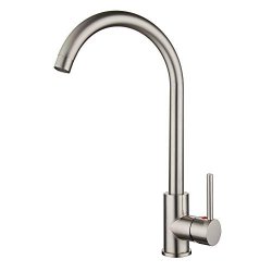 High Arch Kitchen Faucet Brushed Nickel 360 Degree Swivel Spout Kitchen Sink Faucet Hot And Cold Water Mixer Modern Lead-free Commercial Bar Sink Faucet