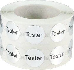 Metallic Silver Tester Stickers 1 2 Inch Round 1000 Labels On A Roll