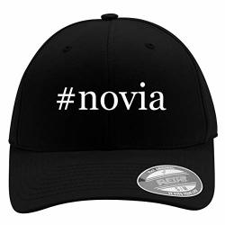 Novia - Men's Hashtag Flexfit Baseball Cap Hat Black Large x-large