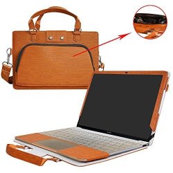 Huawei Matebook X Case 2 In 1 Accurately Designed Protective Pu Cover + Portable Carrying Bag For 13" Huawei Matebook X Series Laptop Brown