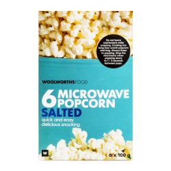 Salted Flavoured Microwave Popcorn 6 X 100 G