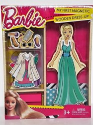 barbie magnetic wooden dress up set