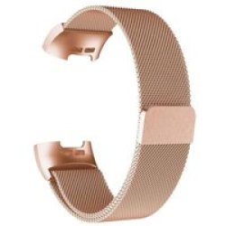 Milanese Loop For Fitbit Charge 3 S m Rose Gold