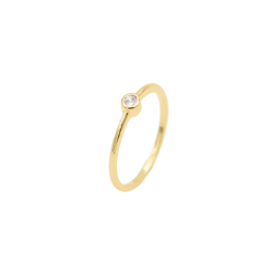 18CT Gold Micro Cubic Ring - 56 Gold