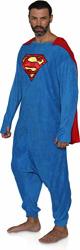 Superman Union Suit Onesie Pajama Costume With Cape One Size Size One Size Fits All