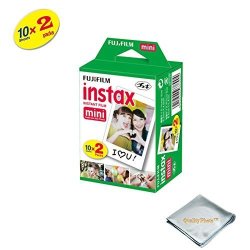 FujiFilm Instax MINI Instant Film 2 Pack = 20 Sheets White For FujiFilm MINI 8 & MINI 9 Cameras MODEL:4332059078