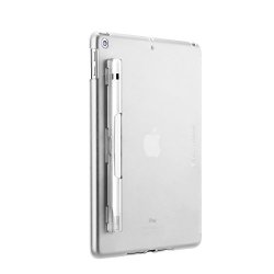Switcheasy Ipad 9.7 2018 2017 Case Coverbuddy Pencil Holder Back Cover Compatible With Smart Keyboard Smart Cover And Apple Pencil For Apple Ipad Pro 9.7-INCH 2018 2017 Translucent Clear