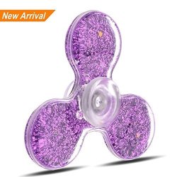Glitter Fidget Spinner With Water Inside Watery Fidget Spinner With Glitter Inside Adhd Focus Stress Reliever Hand Toys Purple