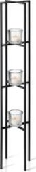 Glass Candle Holder On 3-TIERED Black Steel Frame Nero 100CM