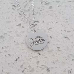 Jess Personalized Sweet 16 Necklace Stainless Steel Silver Gold Or Rose Gold Ready In 3 Days